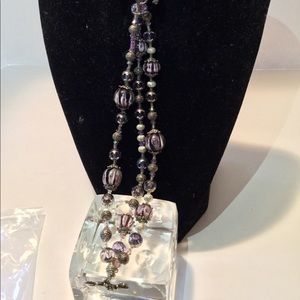 3 strand purple sun & moon bracelet